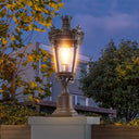 Vintage Crown Outdoor Post Lantern - LUUGAA