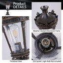 Vintage Crown Outdoor Post Lantern - LUUGAA