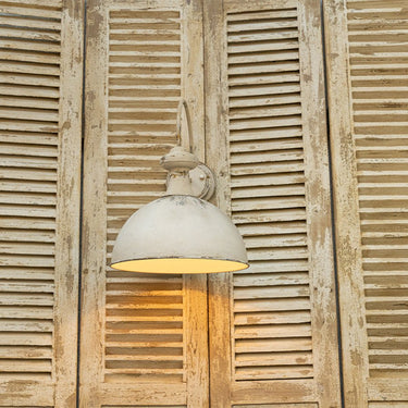 Vintage Off - White Metal Wall Sconce - LUUGAA