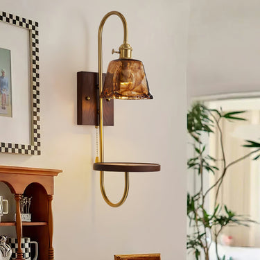 Walnut Shelf Sconce - LUUGAA