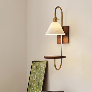 Walnut Shelf Sconce - LUUGAA
