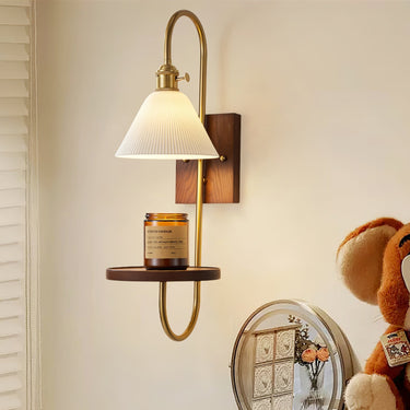 Walnut Shelf Sconce - LUUGAA