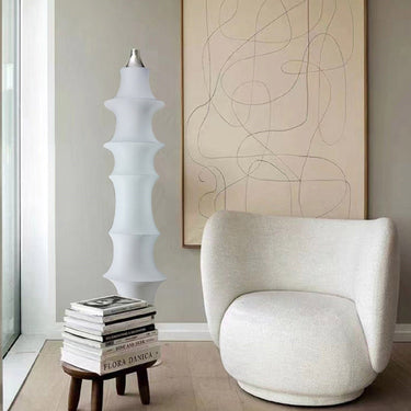 White Bamboo Floor Lamp - LUUGAA