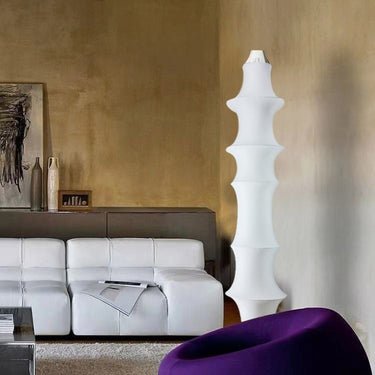 White Bamboo Floor Lamp - LUUGAA