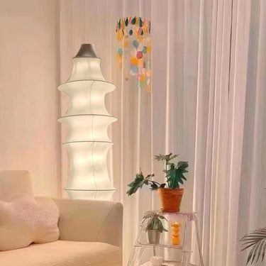 White Bamboo Floor Lamp - LUUGAA