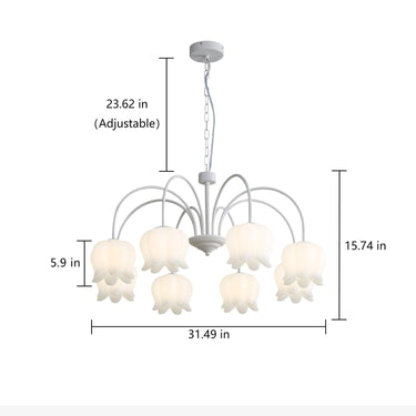 White Lily of the Valley Chandelier - LUUGAA