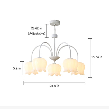 White Lily of the Valley Chandelier - LUUGAA