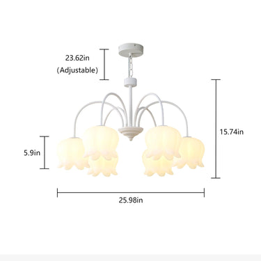 White Lily of the Valley Chandelier - LUUGAA
