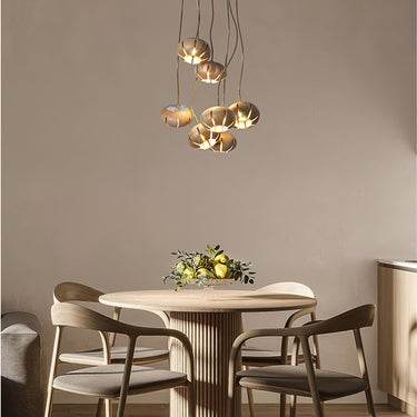 Wood Pumpkin Cluster Chandelier - LUUGAA